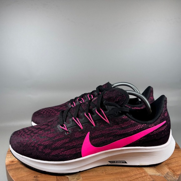 Nike Air Zoom Pegasus 36 Women Running Shoes Black Pink AQ2210 009 Size 11 - Picture 3 of 8